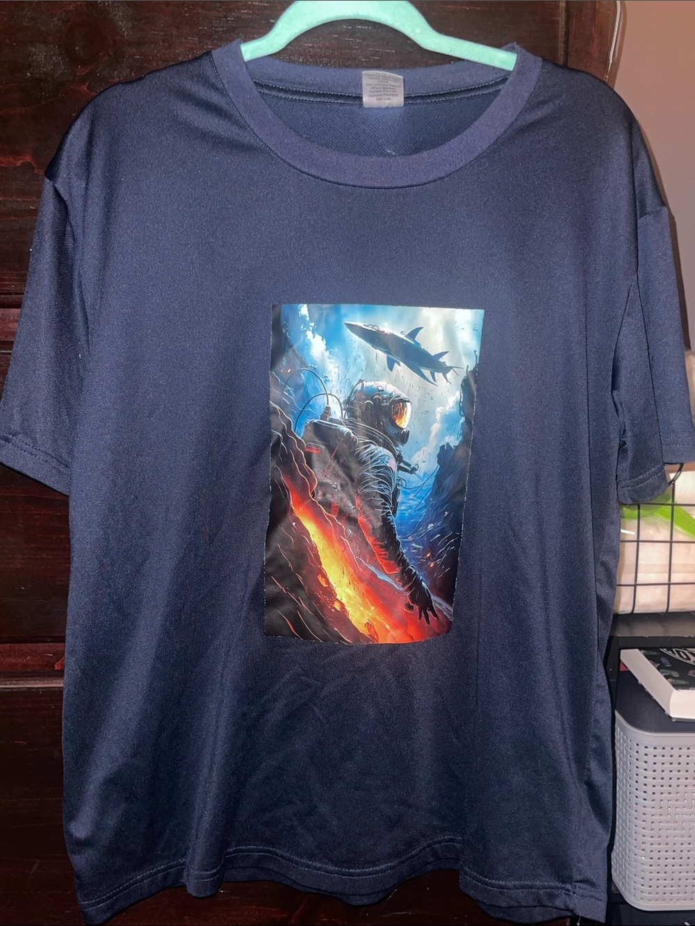 #155 Men's Navy Graphic Tee with Diver Design
